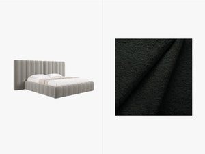 Upholstered Bed Frame with Storage & Tufted Headboard