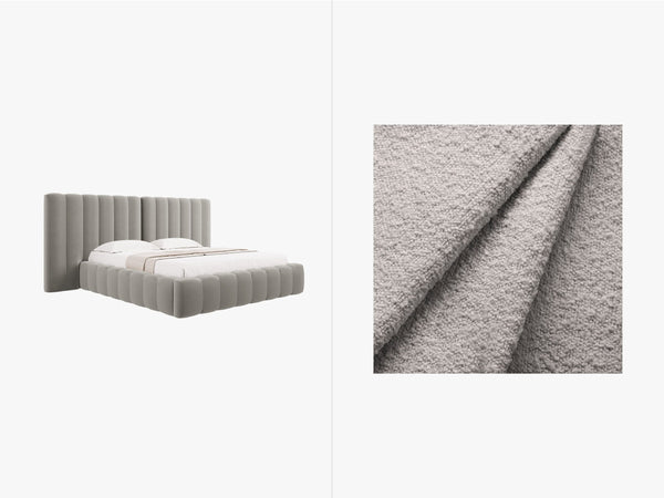 Upholstered Bed Frame with Storage & Tufted Headboard