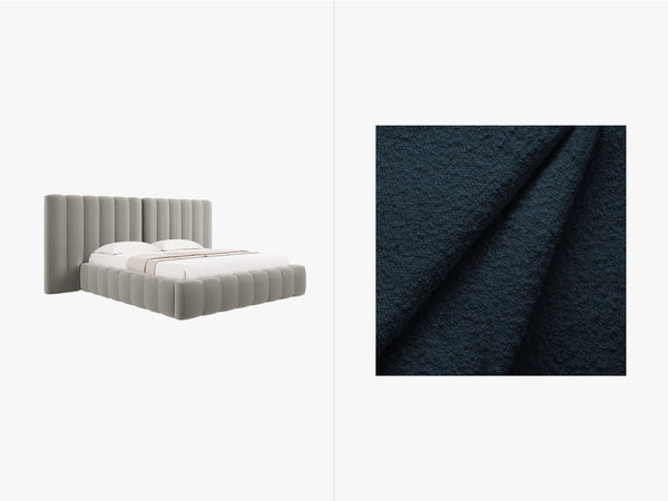 Upholstered Bed Frame with Storage & Tufted Headboard