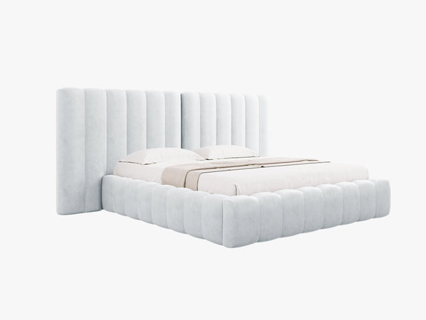 Upholstered Bed Frame with Storage & Tufted Headboard