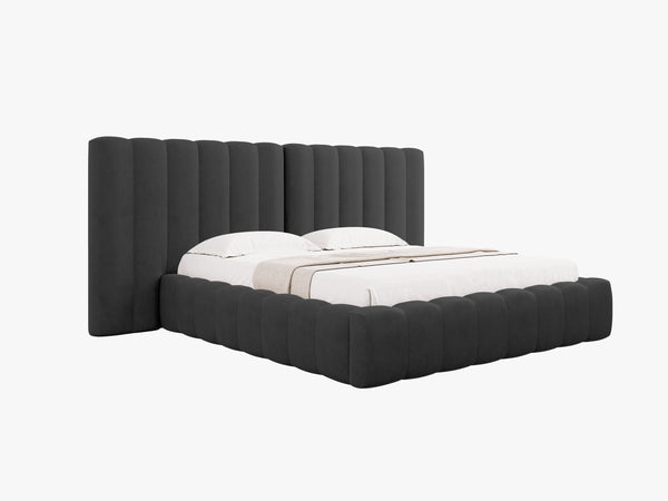 Upholstered Bed Frame with Storage & Tufted Headboard