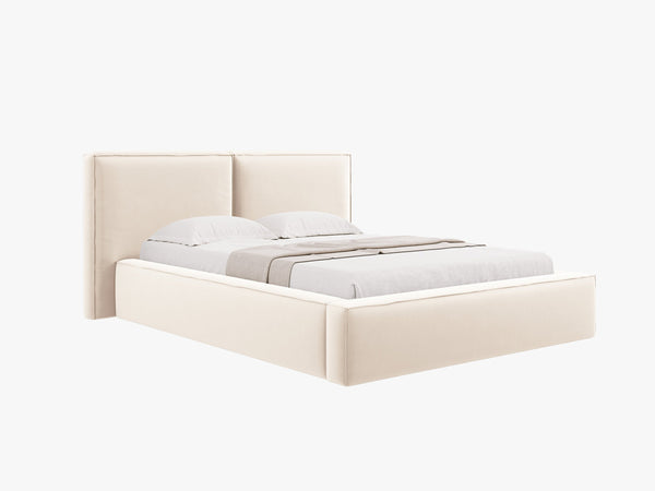 Upholstered Bed Frame with Storage & Soft Headboard
