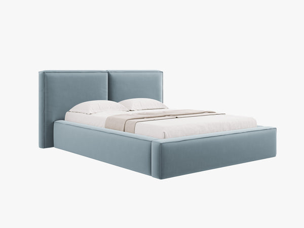 Upholstered Bed Frame with Storage & Soft Headboard