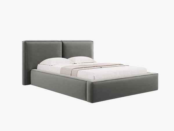 Upholstered Bed Frame with Storage & Soft Headboard