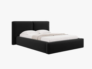 Upholstered Bed Frame with Storage & Soft Headboard