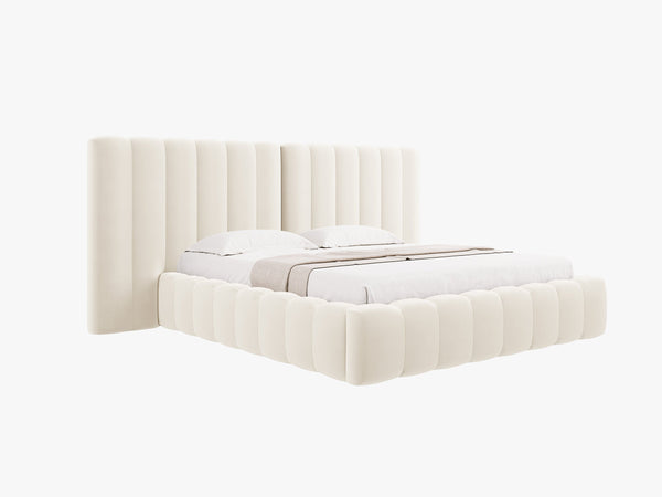 Upholstered Bed Frame with Storage & Tufted Headboard