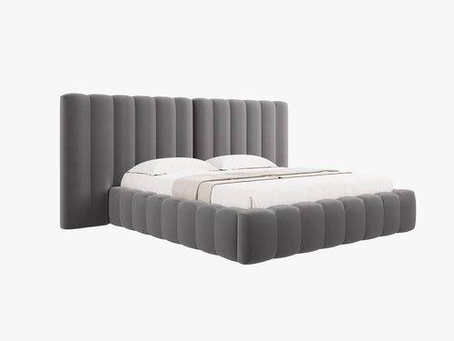 Upholstered Bed Frame with Storage & Tufted Headboard