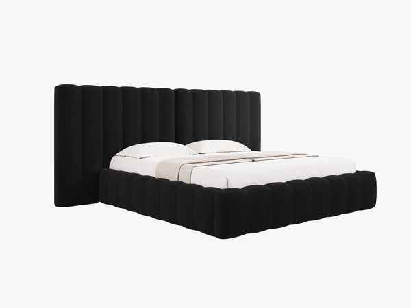 Upholstered Bed Frame with Storage & Tufted Headboard
