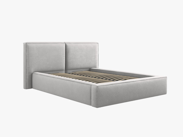 Upholstered Bed Frame with Storage & Soft Headboard