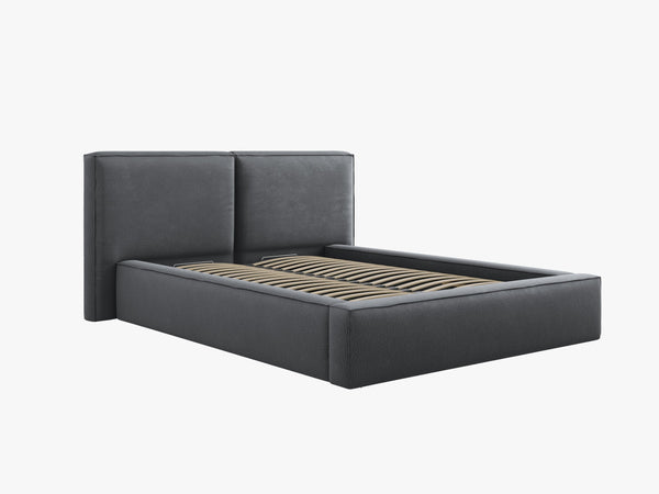 Upholstered Bed Frame with Storage & Soft Headboard