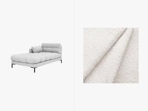 Modern Chaise Lounge – Quilted Bubble Design Recliner Sofa L185
