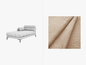 Modern Chaise Lounge – Quilted Bubble Design Recliner Sofa L185