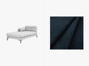 Modern Chaise Lounge – Quilted Bubble Design Recliner Sofa L185