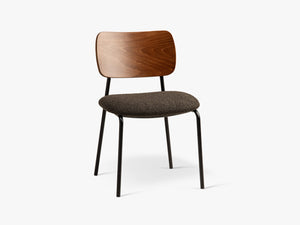 Modern Stackable Dining Chair – Upholstered Seat with Metal Legs