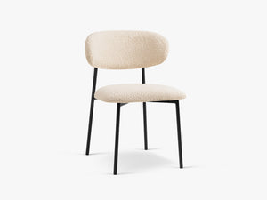 Modern Upholstered Dining Chair – Slim Metal Legs Space-Saving Chair
