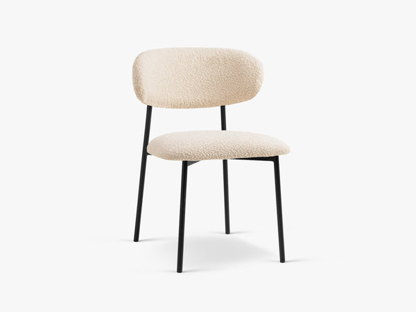 Modern Upholstered Dining Chair – Slim Metal Legs Space-Saving Chair