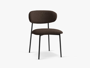 Modern Upholstered Dining Chair – Slim Metal Legs Space-Saving Chair