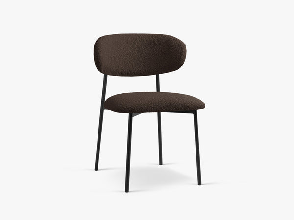 Modern Upholstered Dining Chair – Slim Metal Legs Space-Saving Chair