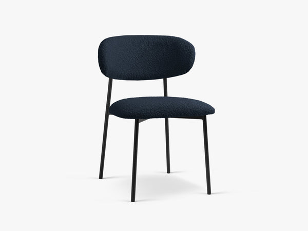 Modern Upholstered Dining Chair – Slim Metal Legs Space-Saving Chair