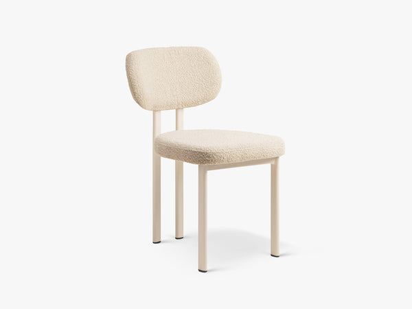 Modern Upholstered Dining Chair – Metal Frame Space-Saving Chair