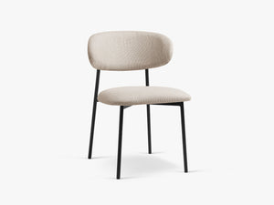 Modern Upholstered Dining Chair – Slim Metal Legs Space-Saving Chair