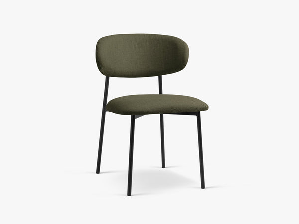 Modern Upholstered Dining Chair – Slim Metal Legs Space-Saving Chair