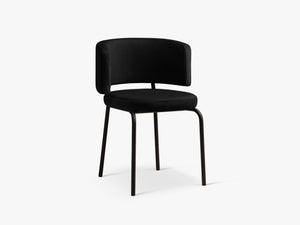 Modern Upholstered Dining Chair – Metal Legs Space-Saving Chair