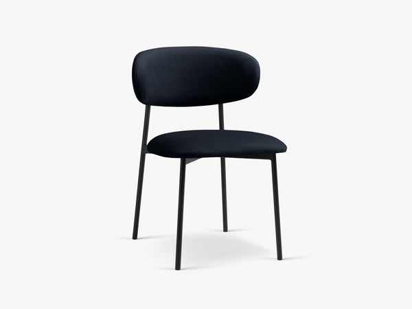 Modern Upholstered Dining Chair – Slim Metal Legs Space-Saving Chair