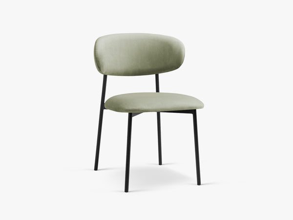 Modern Upholstered Dining Chair – Slim Metal Legs Space-Saving Chair