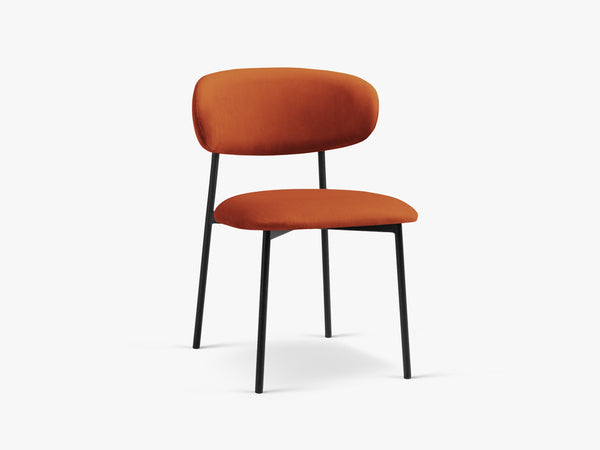 Modern Upholstered Dining Chair – Slim Metal Legs Space-Saving Chair