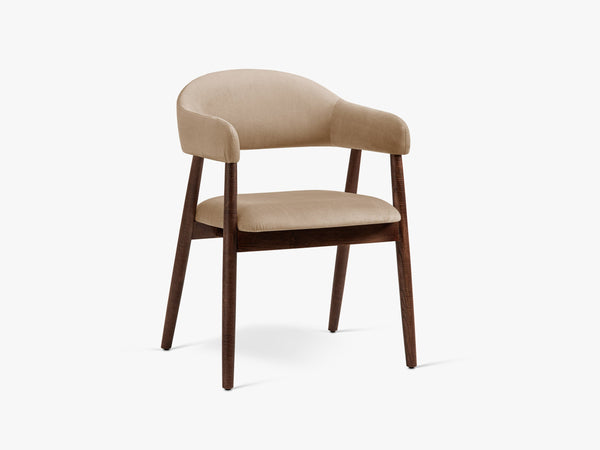 Modern Upholstered Dining Chair – Wooden Frame Armchair