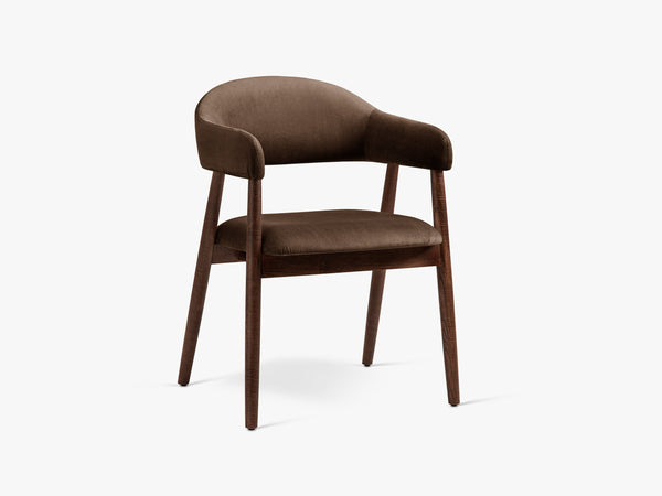 Modern Upholstered Dining Chair – Wooden Frame Armchair