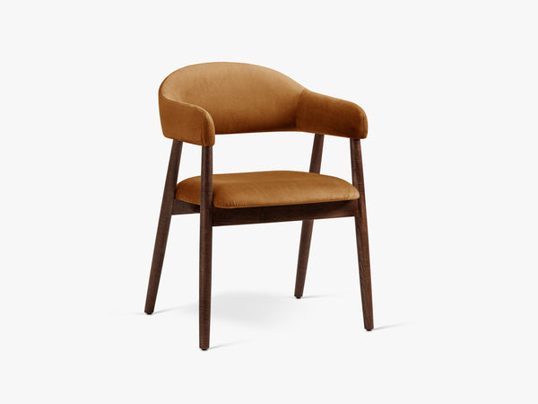 Modern Upholstered Dining Chair – Wooden Frame Armchair