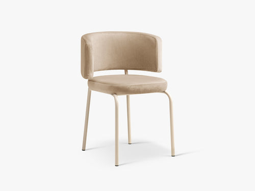 Modern Upholstered Dining Chair – Metal Legs Space-Saving Chair