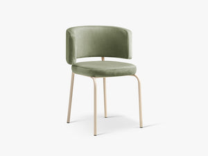 Modern Upholstered Dining Chair – Metal Legs Space-Saving Chair