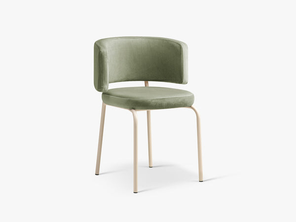 Modern Upholstered Dining Chair – Metal Legs Space-Saving Chair
