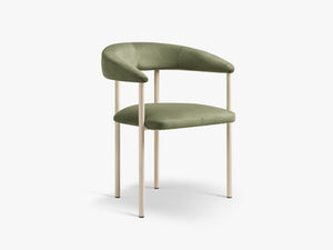 Modern Upholstered Dining Chair – Metal Frame Armchair