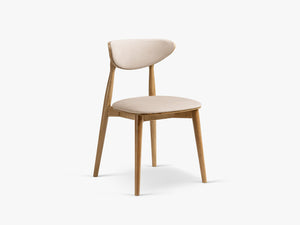 Classic Upholstered Dining Chair – Wooden Frame Space-Saving Chair