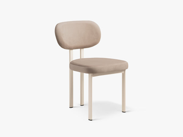 Modern Upholstered Dining Chair – Metal Frame Space-Saving Chair