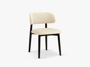 Modern Wooden Dining Chair – Upholstered Seat Space-Saving Chair