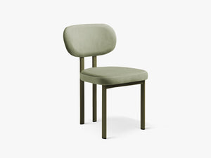 Modern Upholstered Dining Chair – Metal Frame Space-Saving Chair