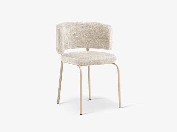 Modern Upholstered Dining Chair – Metal Legs Space-Saving Chair