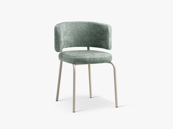Modern Upholstered Dining Chair – Metal Legs Space-Saving Chair
