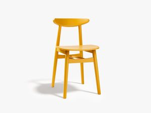 Modern Wooden Dining Chair – Slim Beech Frame Space-Saving Chair