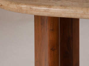 Console Table with Stone Top & Solid Wood Legs