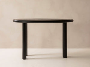 Modern Console Table with Asymmetrical Top & Wooden Design