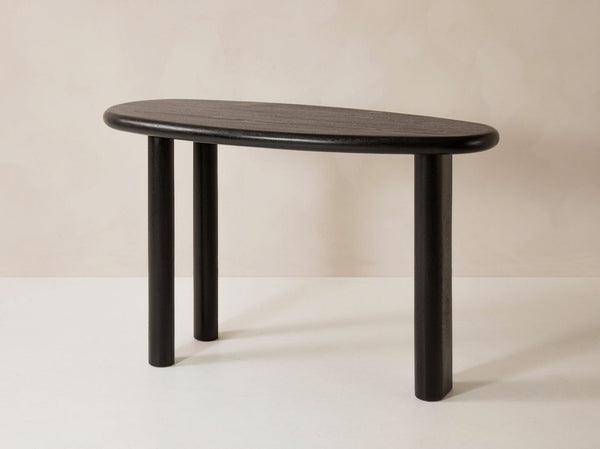 Modern Console Table with Asymmetrical Top & Wooden Design