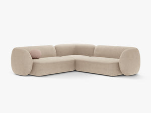 Symmetrical Corner Sofa with Curved Design & Soft Comfort W252