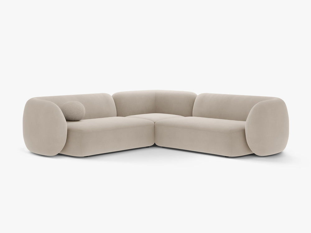 Symmetrical Corner Sofa with Curved Design & Soft Comfort W252