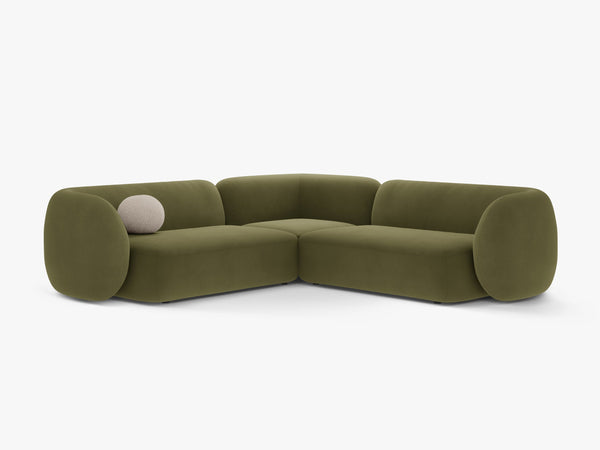Symmetrical Corner Sofa with Curved Design & Soft Comfort W252